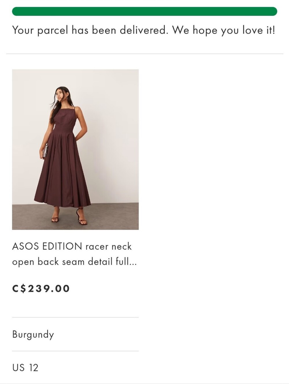 ASOS Burgundy Sleeveless A-Line Midi Dress - Picture 6 of 6